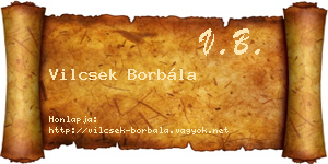 Vilcsek Borbála névjegykártya
